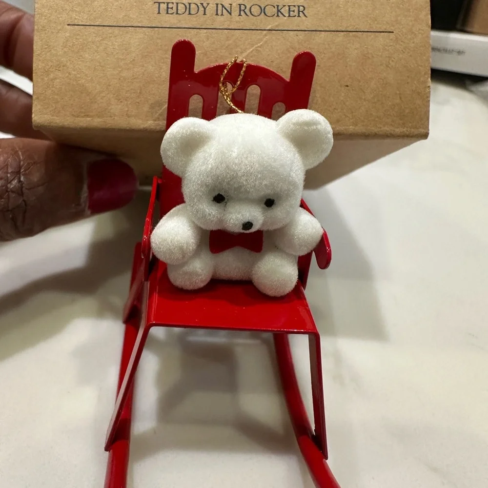 TEDDY BEAR COLLECTION ORNAMENT TEDDY IN ROCKER - Picture 11 of 16